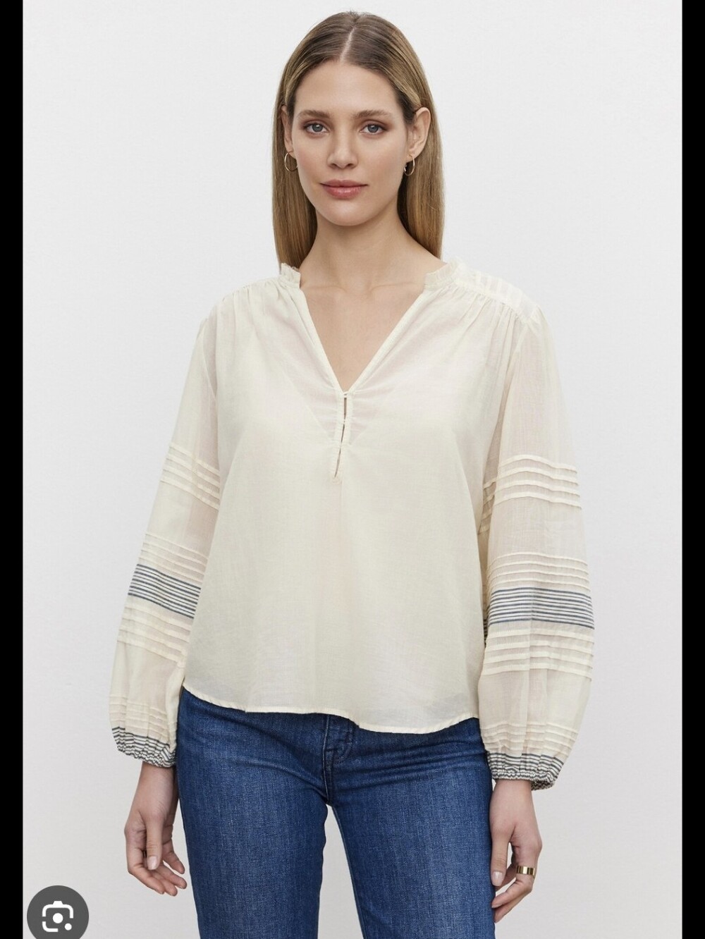 Velvet By Graham Spenser Matilda Stripe Cotton Shirt Medium